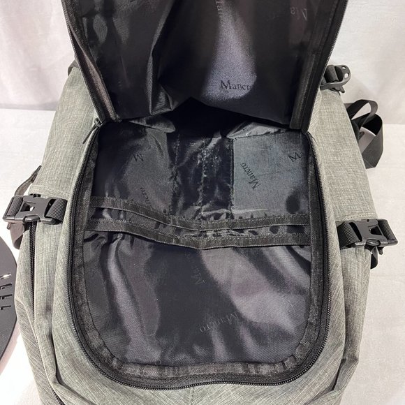 Mancro Gray Laptop Backpack Bag With USB Charging Port For Travel / Business - Picture 10 of 11